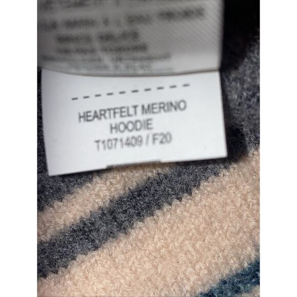NWT Toad & Co Merino Wool Heartfelt Hoodie Womens Medium Gooseberry Stripe - Picture 10 of 10